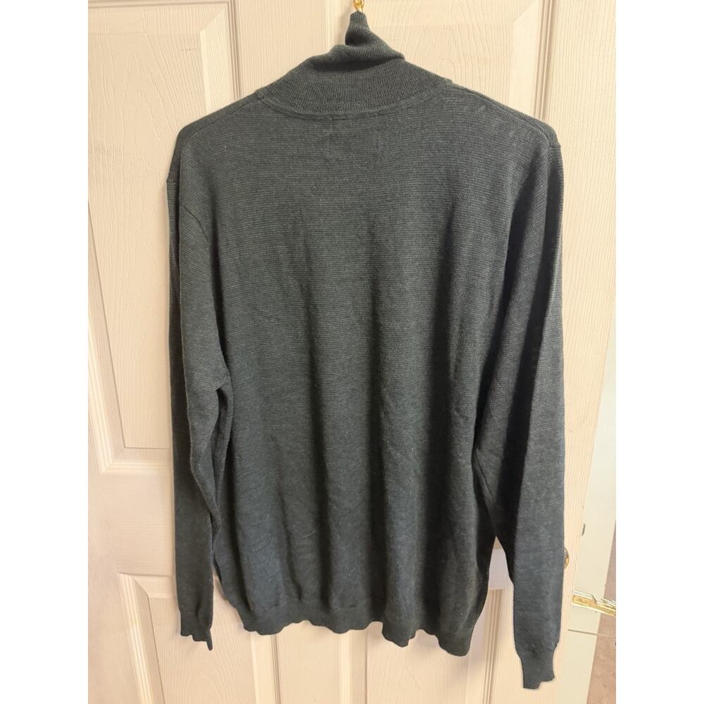 Men’s Green Eddie Bauer Sweater Large Turtleneck Merino Italian Wool 46w - Picture 6 of 6
